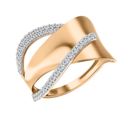 Кольцо из золота с камнем Фианит фото, цены