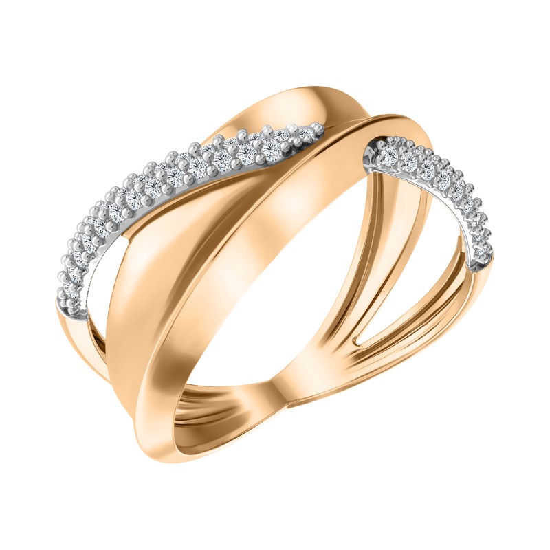 Кольцо из золота с камнем Фианит фото, цены