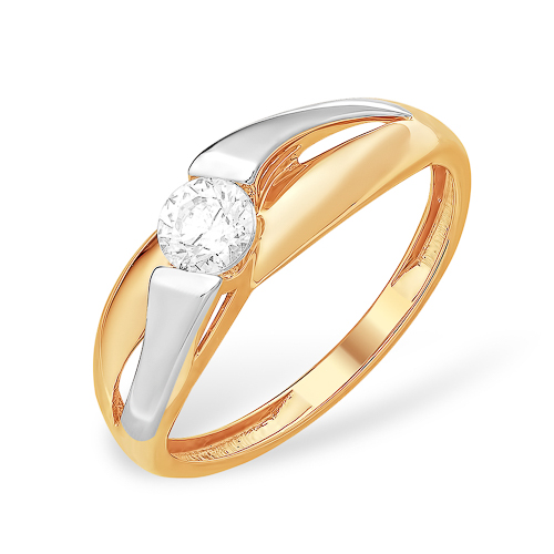 Кольцо из золота с камнем Фианит фото, цены