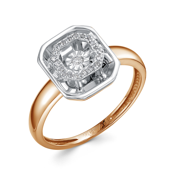 Кольцо из золота с камнем Бриллиант фото, цены