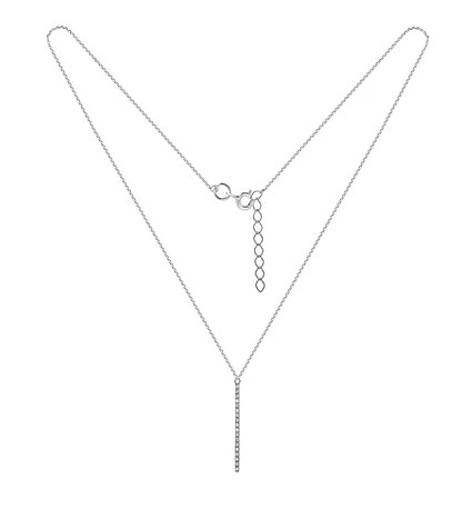 Колье из серебра с камнем Фианит фото, цены