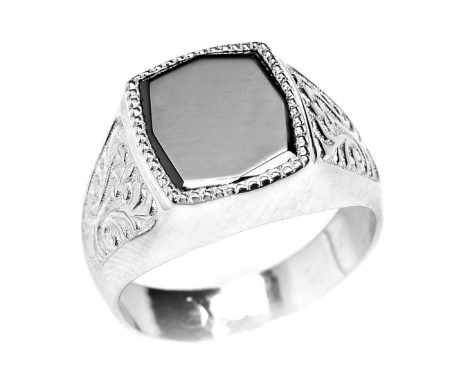 Печатка из серебра с камнем Фианит фото, цены