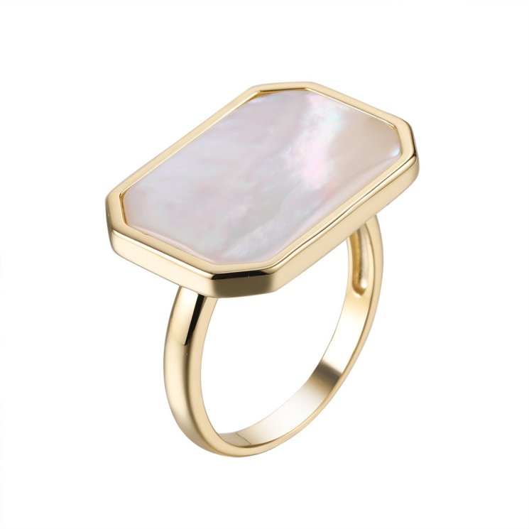 Кольцо из серебра с камнем Перламутр фото, цены