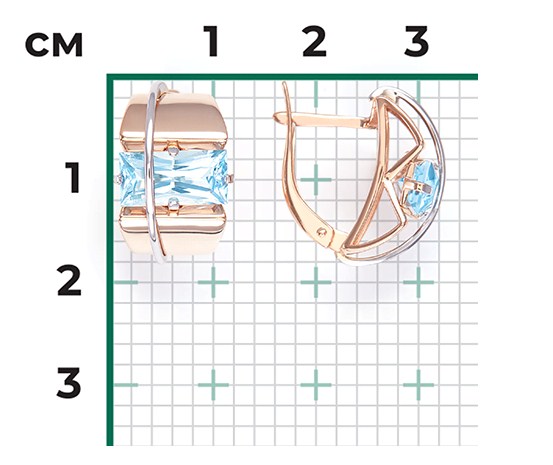 Серьги из золота с камнем Топаз фото, цены