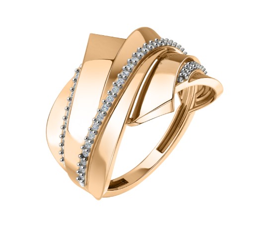 Кольцо из золота с камнем Фианит фото, цены