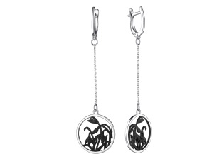 Серьги из серебра с камнем вставками эмали фото, цены