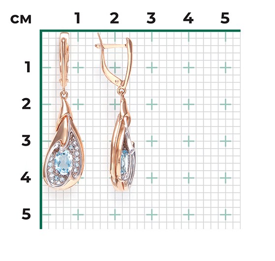 Серьги из золота с камнем Топаз фото, цены