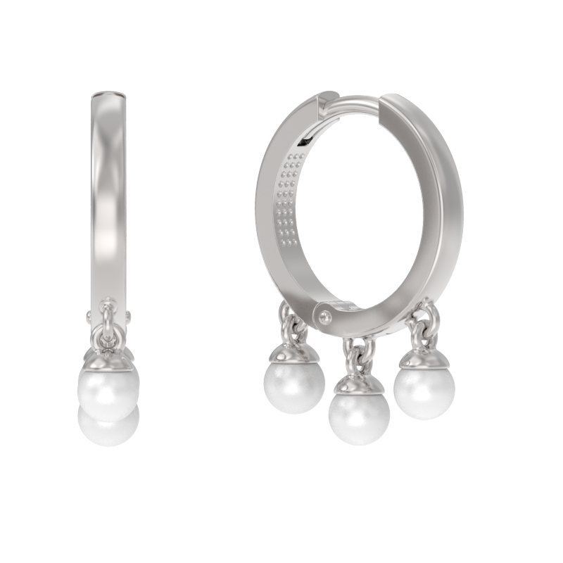 Серьги из серебра с камнем Жемчуг фото, цены