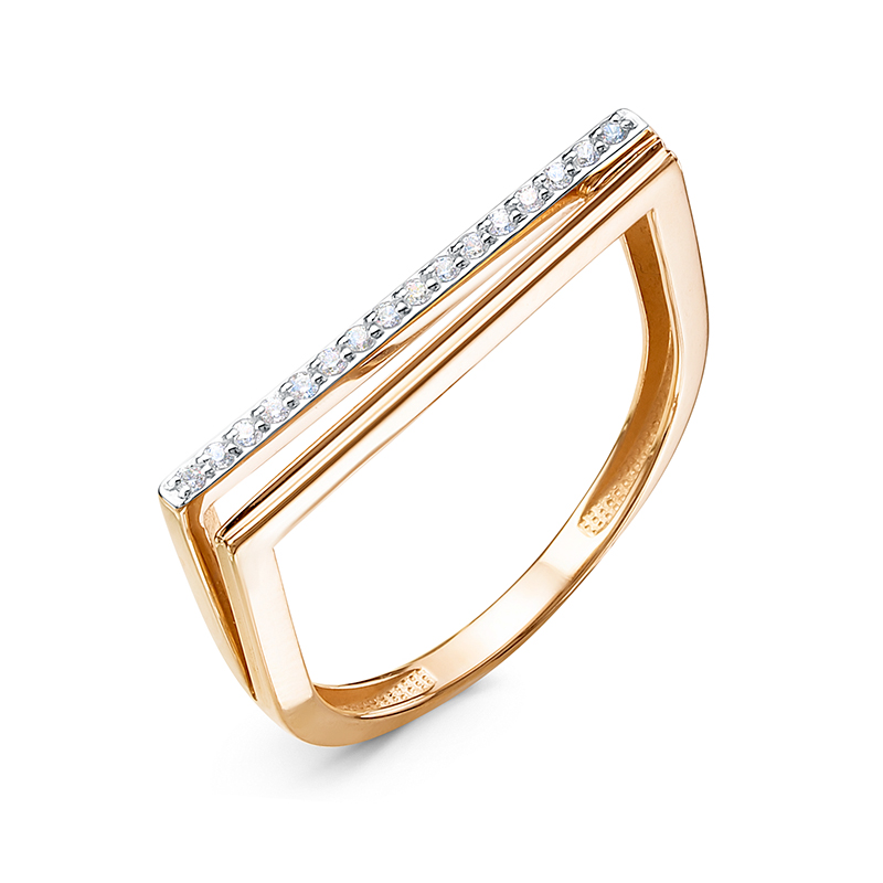 Кольцо из золота с камнем Фианит фото, цены