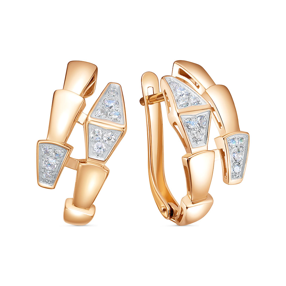 Серьги из золота с камнем Фианит фото, цены