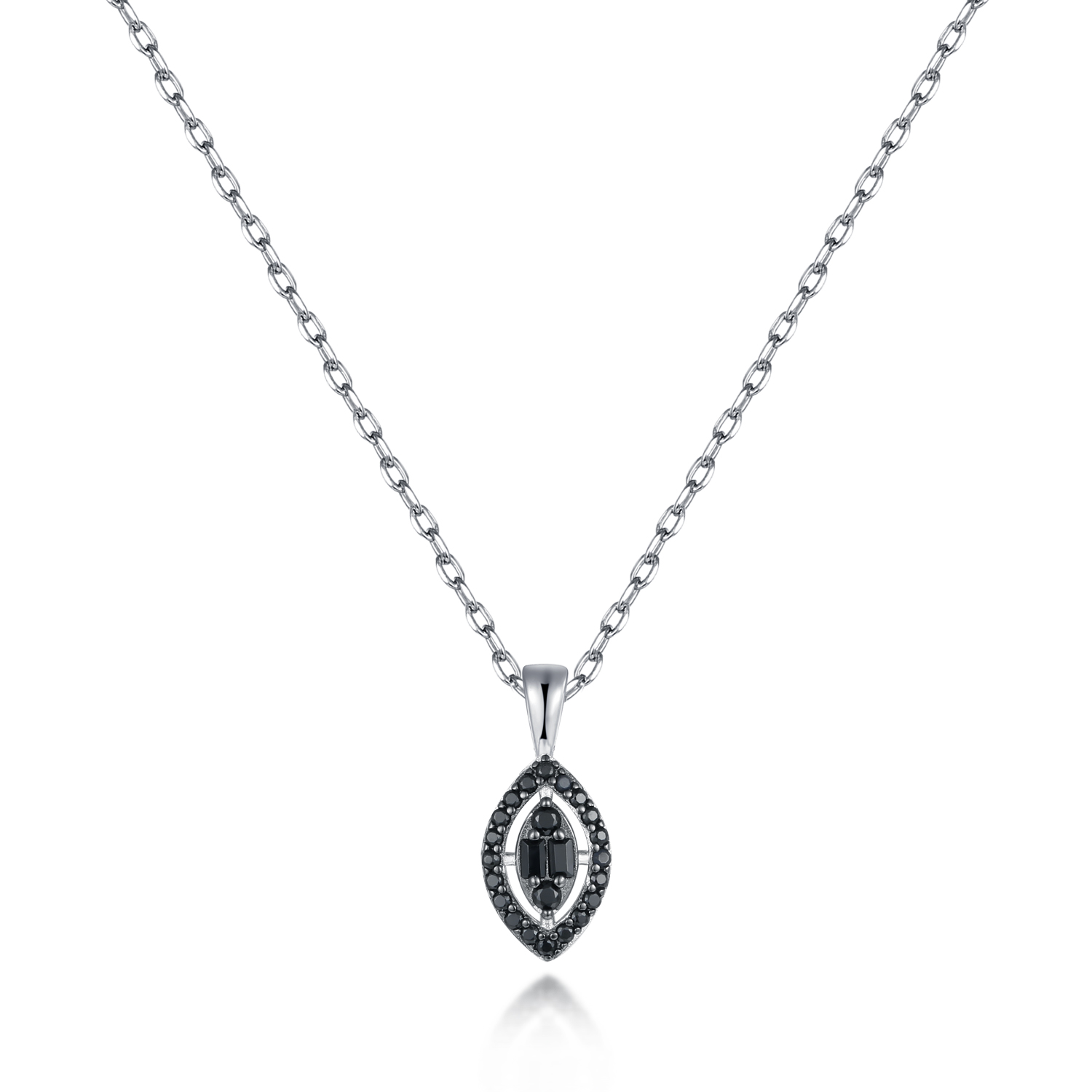 Колье из серебра с камнем Шпинель фото, цены