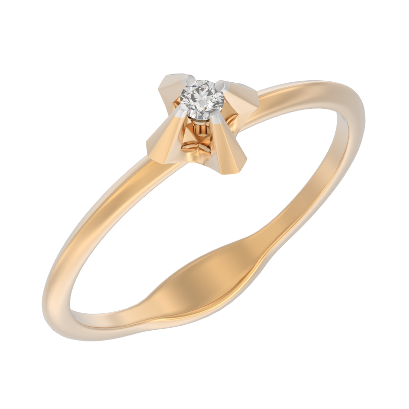 Кольцо из золота с камнем Бриллиант фото, цены