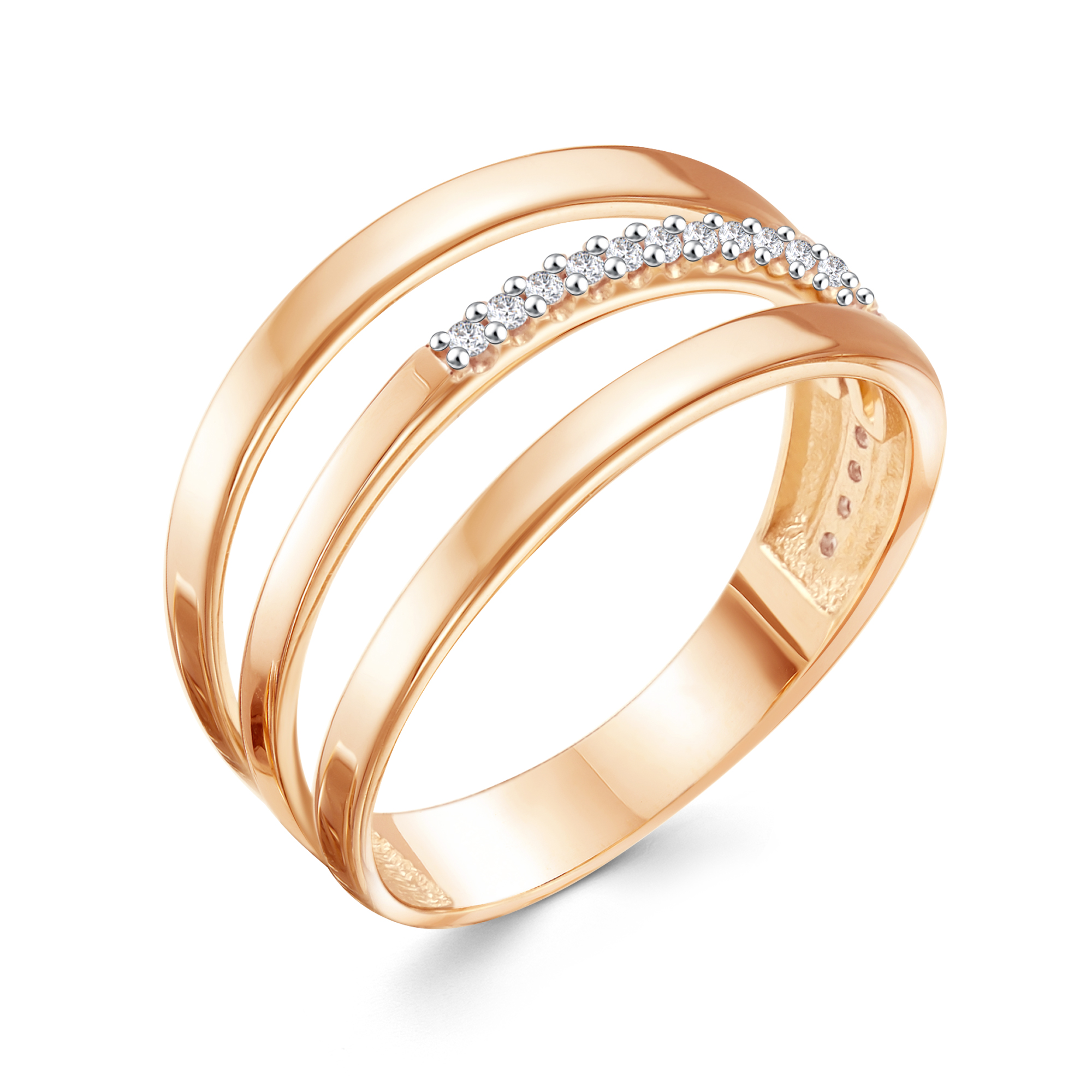 Кольцо из золота с камнем Фианит фото, цены