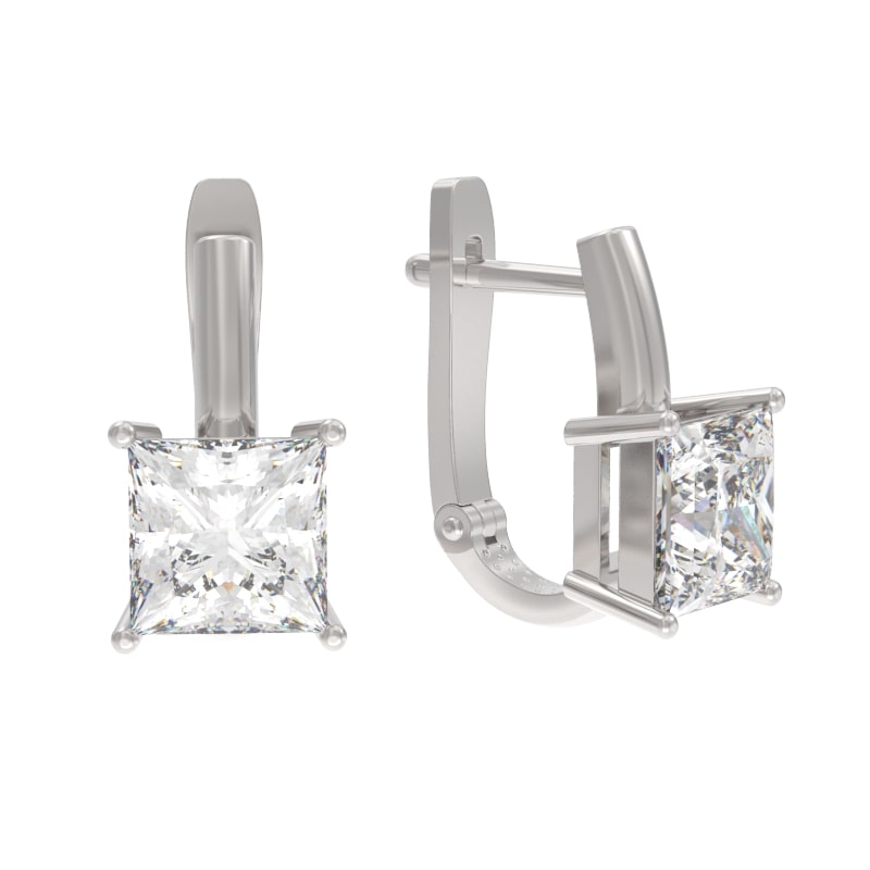 Серьги из серебра с камнем Фианит фото, цены