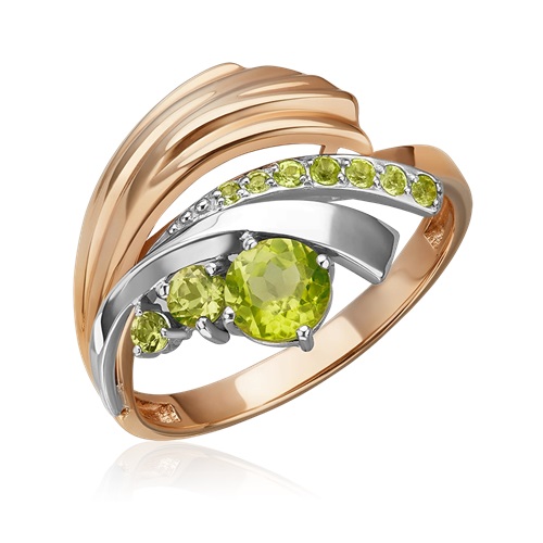 Кольцо из золота с камнем Хризолит фото, цены