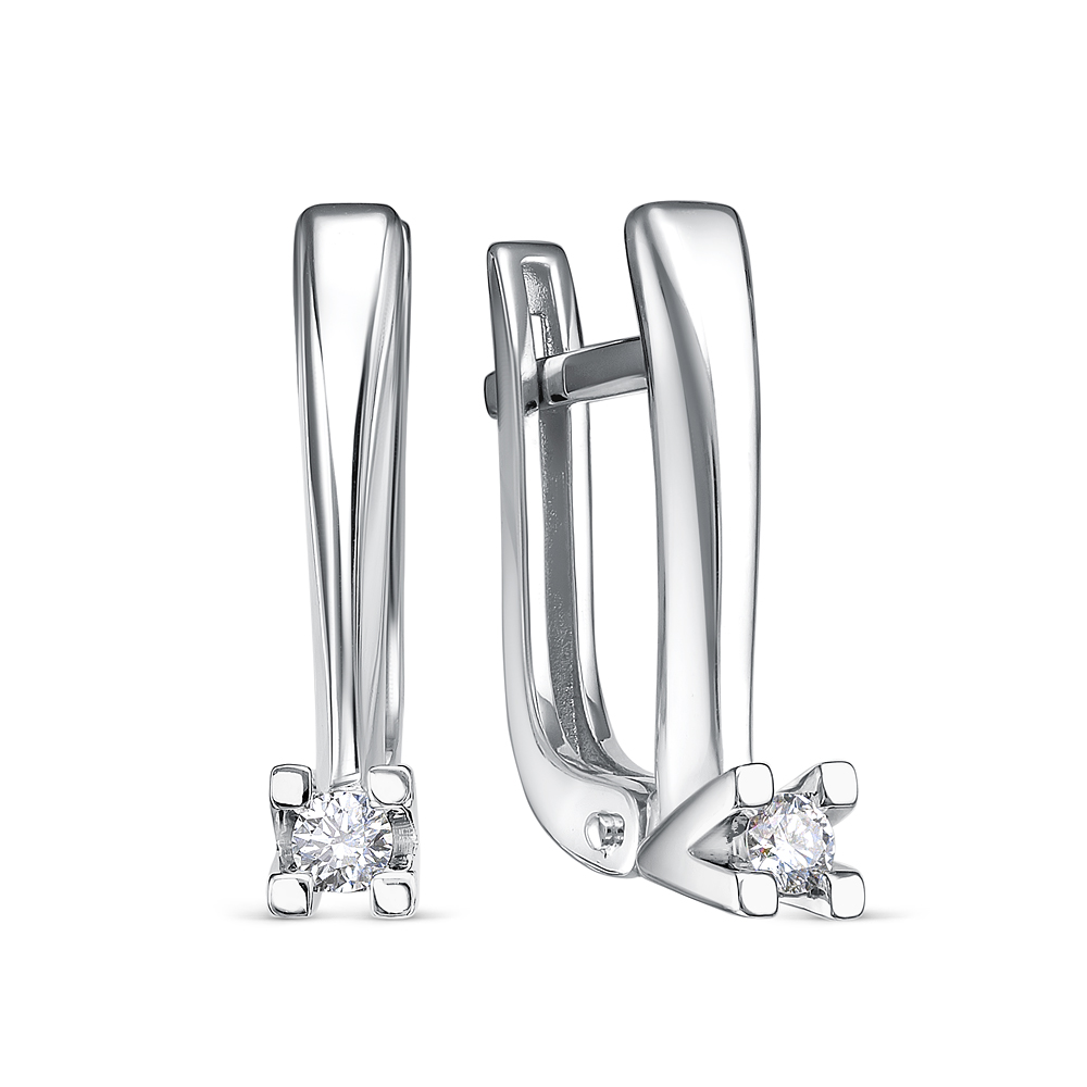 Серьги из золота с камнем Бриллиант фото, цены