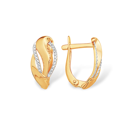 Серьги из золота с камнем Фианит фото, цены