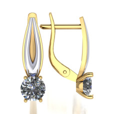 Серьги из золота с камнем Фианит фото, цены