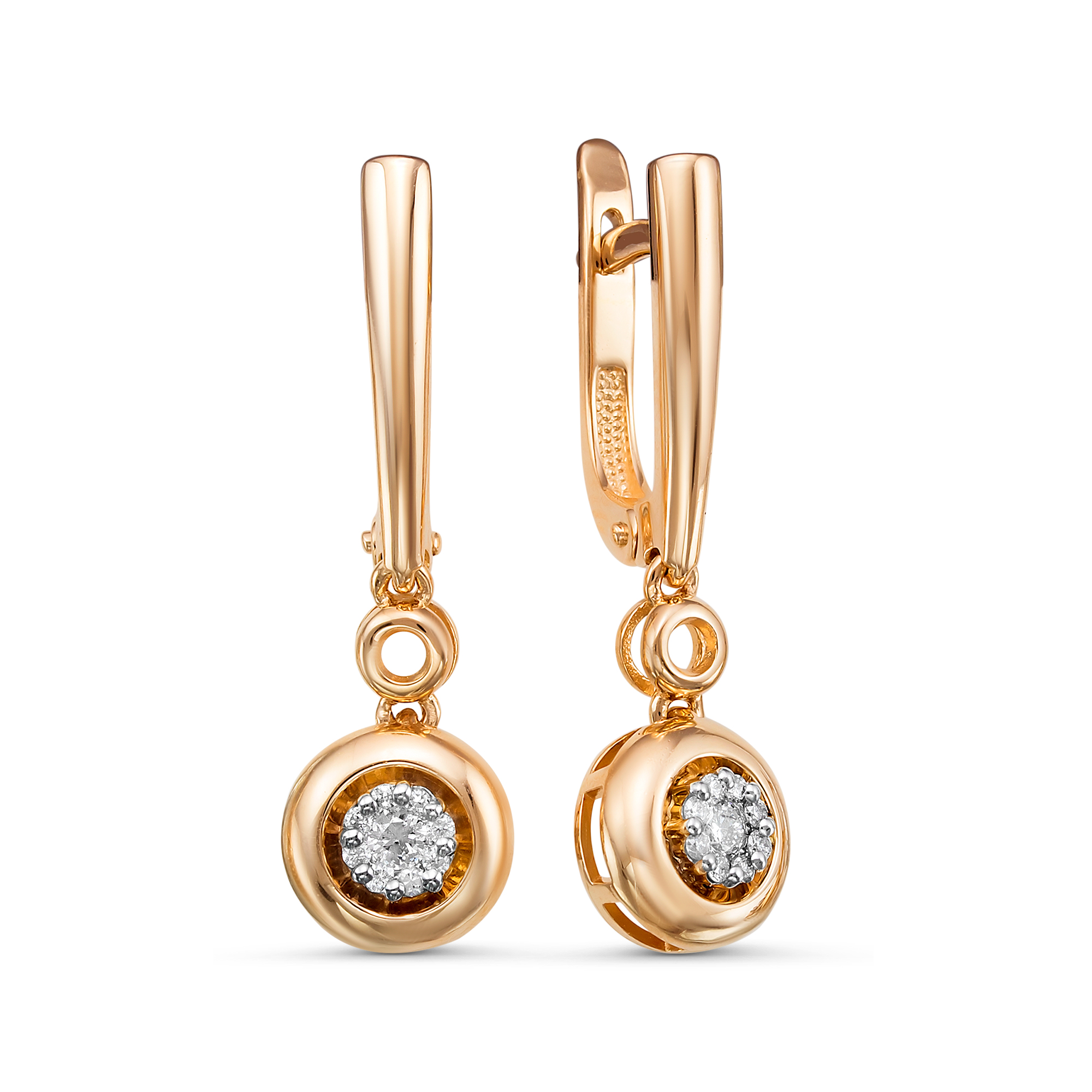 Серьги из золота с камнем Бриллиант фото, цены