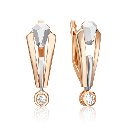 Серьги из золота с камнем Топаз фото, цены