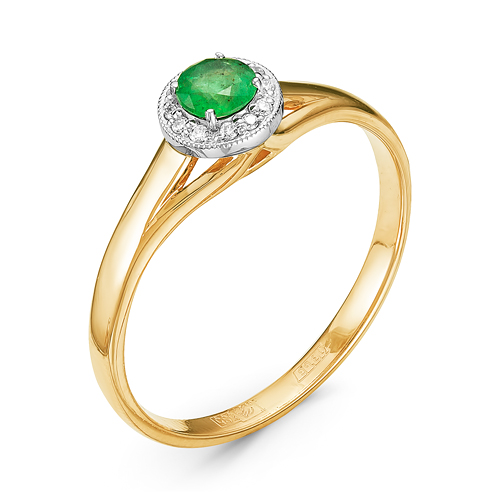 Кольцо из золота с камнем Бриллиант, Изумруд фото, цены