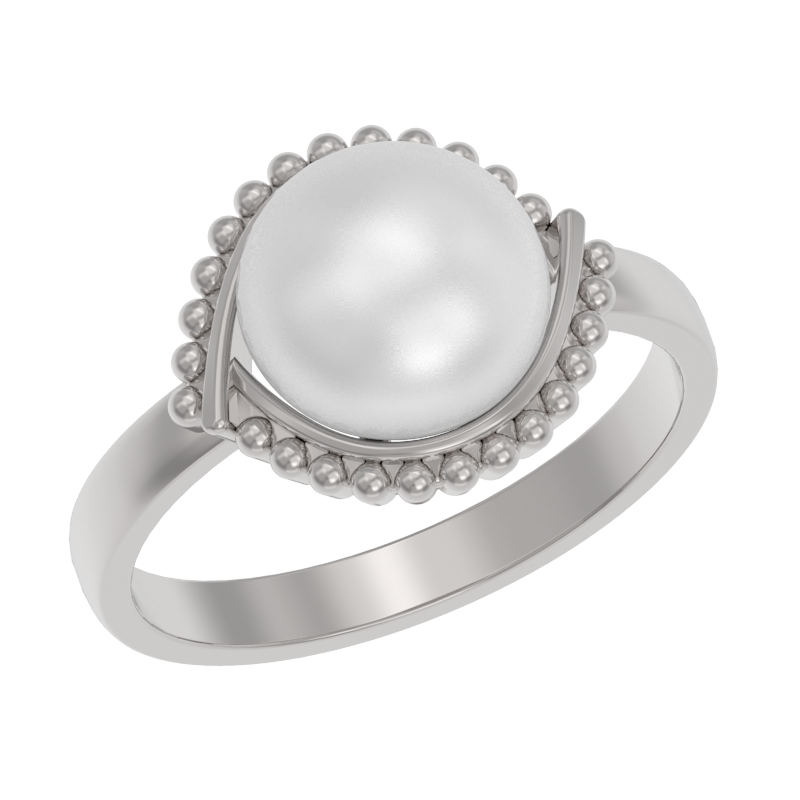 Кольцо из серебра с камнем Жемчуг фото, цены
