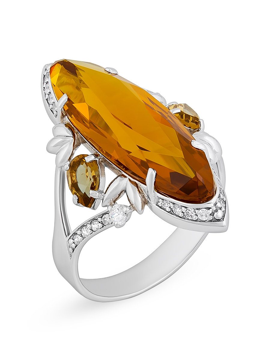 Кольцо из серебра с камнем Фианит, Ситалл фото, цены