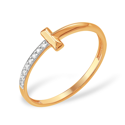 Кольцо из золота с камнем Фианит фото, цены