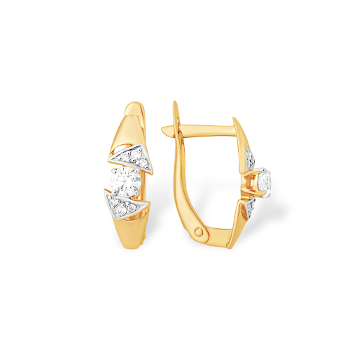 Серьги из золота с камнем Фианит фото, цены