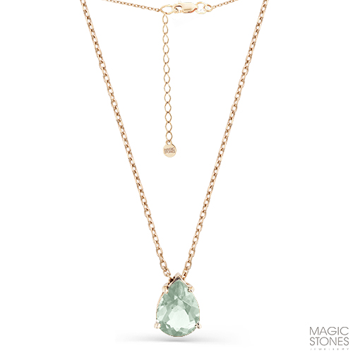 Колье из золота с камнем Празиолит фото, цены