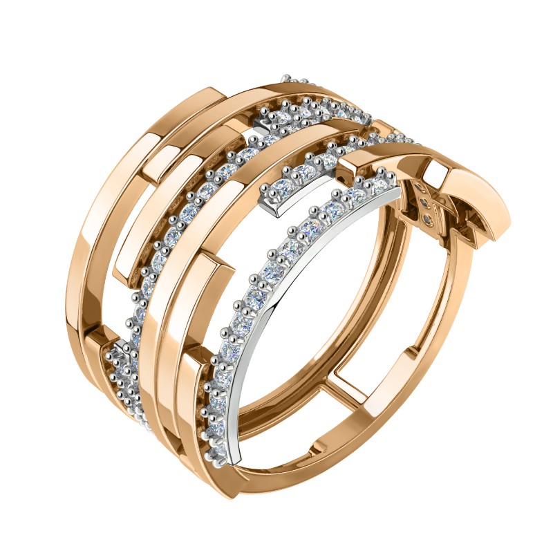 Кольцо из золота с камнем Фианит фото, цены