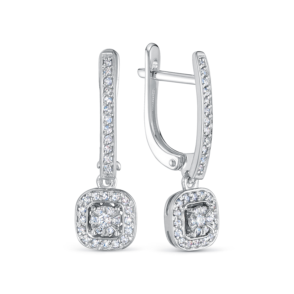 Серьги из золота с камнем Бриллиант фото, цены