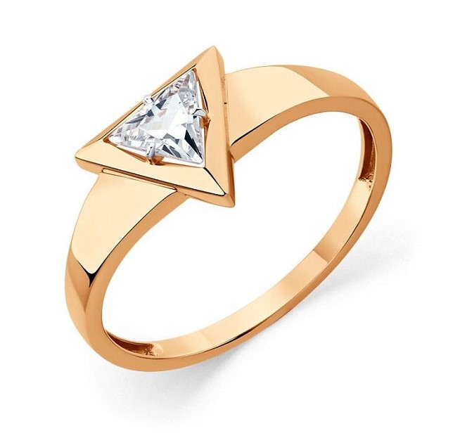 Кольцо из золота с камнем Фианит фото, цены