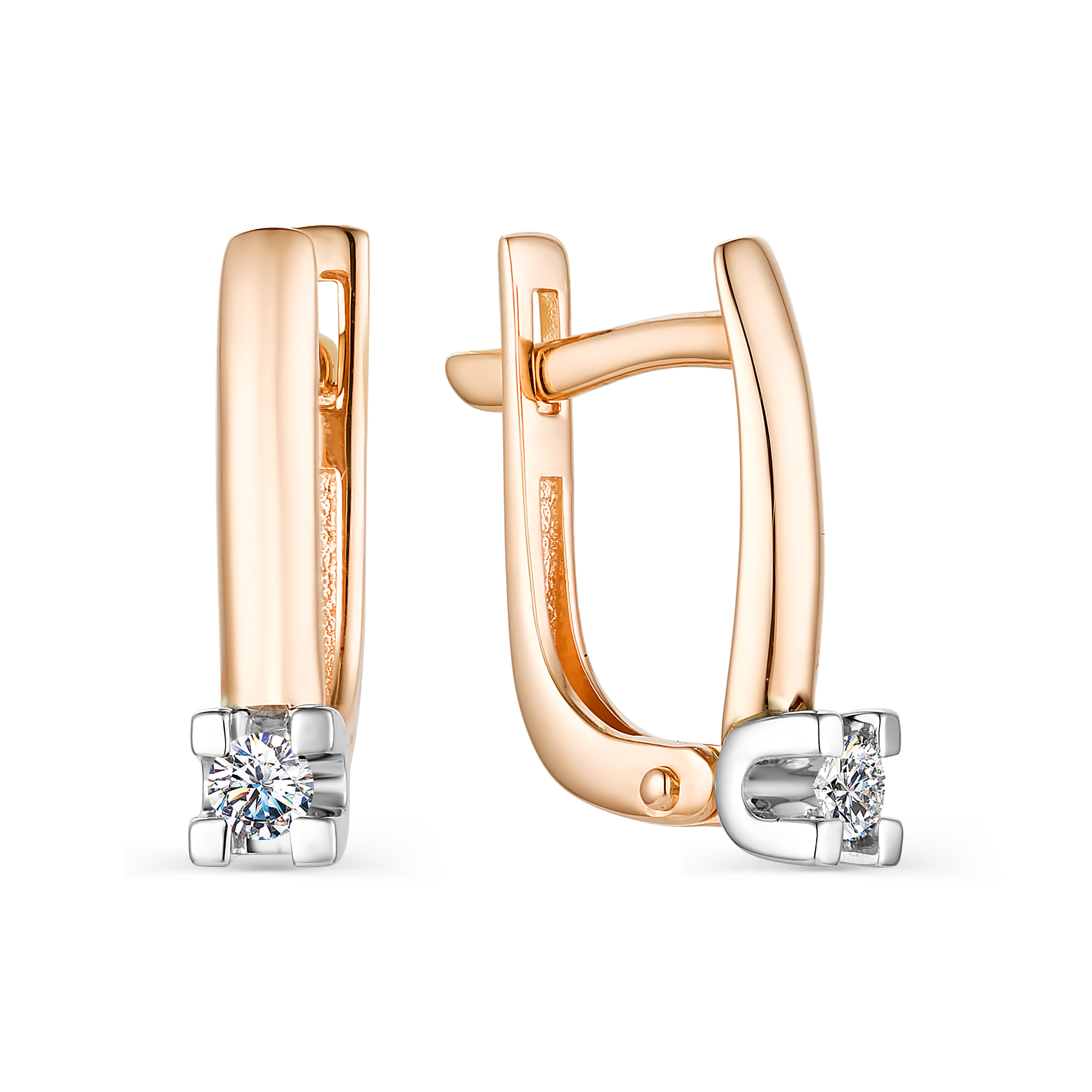 Серьги из золота с камнем Бриллиант фото, цены