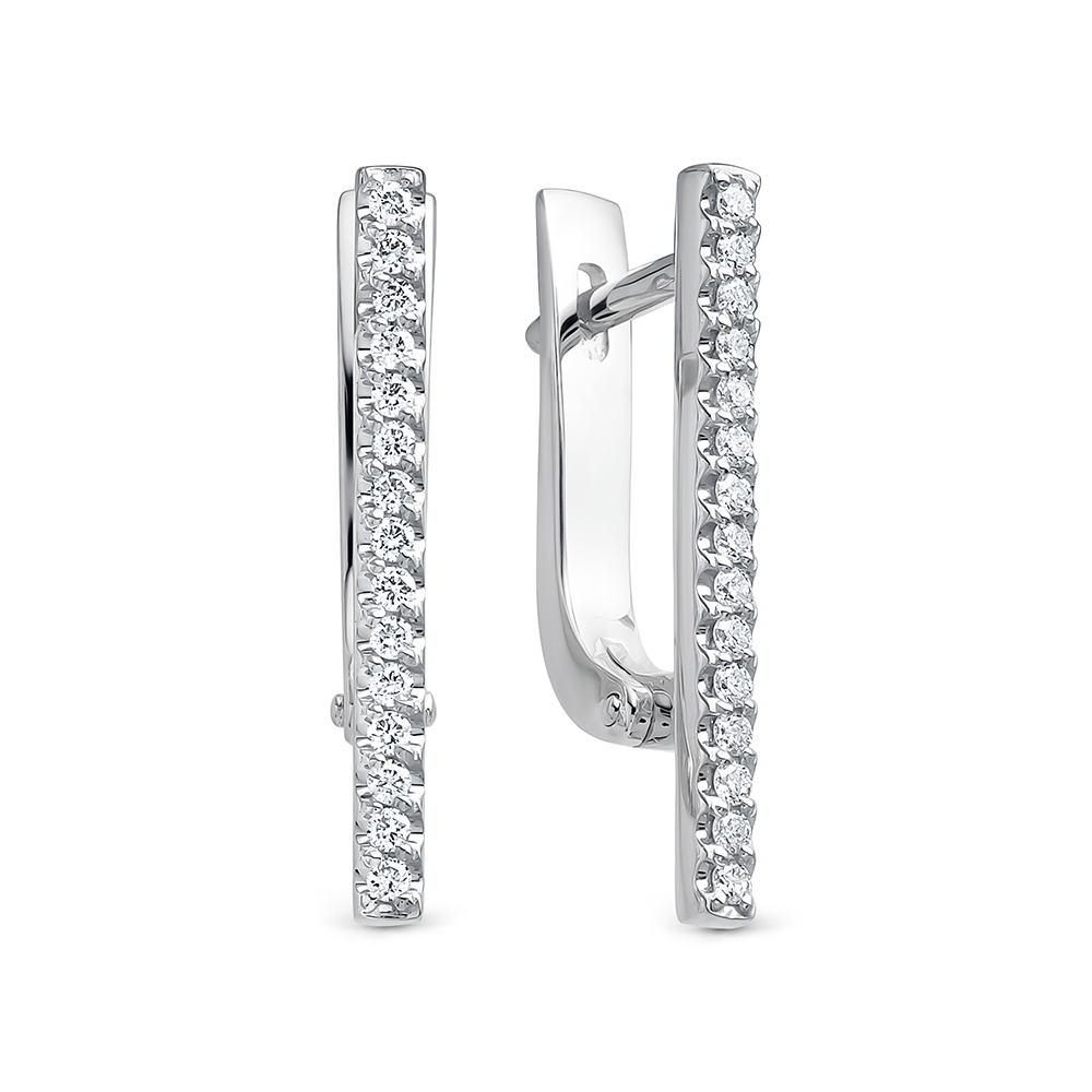 Серьги из золота с камнем Бриллиант фото, цены