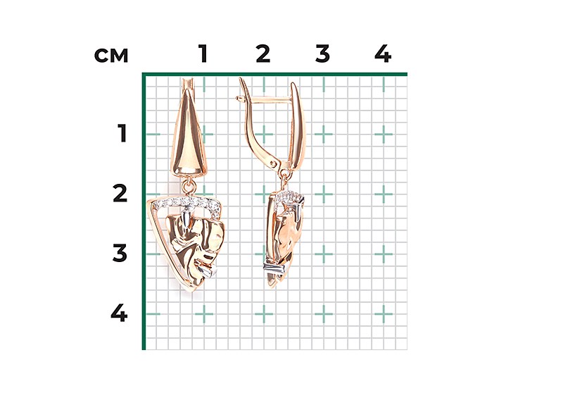 Серьги из золота с камнем Топаз фото, цены