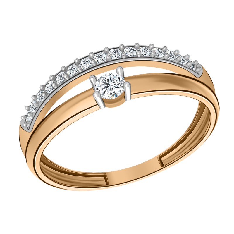 Кольцо из золота с камнем Фианит фото, цены