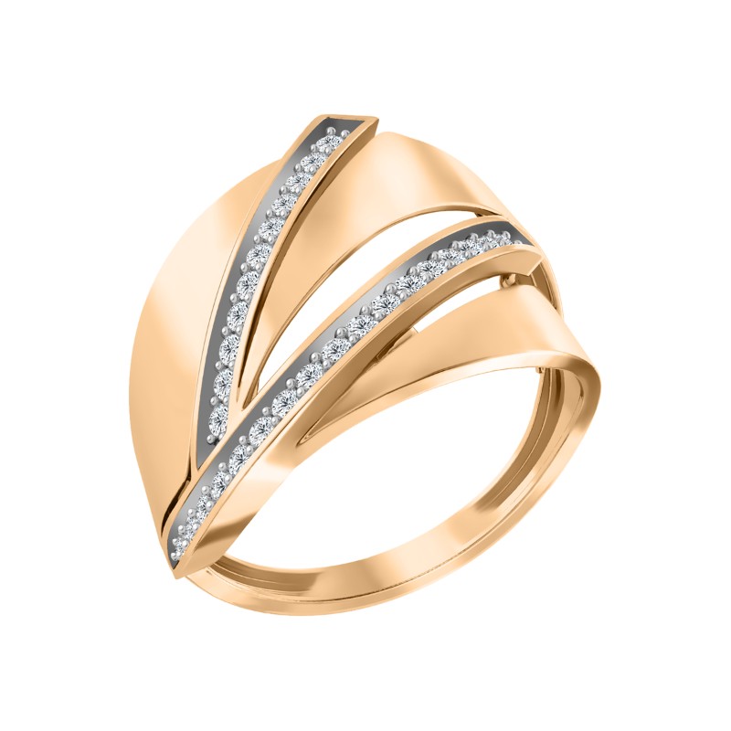 Кольцо из золота с камнем Фианит фото, цены