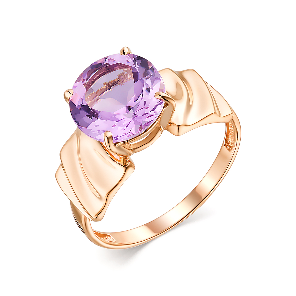 Кольцо из золота с камнем аметист фото, цены