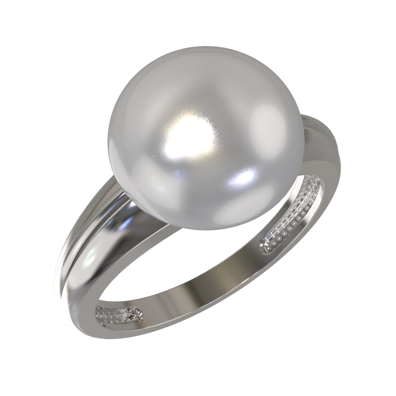Кольцо из серебра с камнем Жемчуг фото, цены
