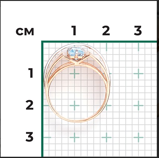 Кольцо из золота с камнем Топаз фото, цены