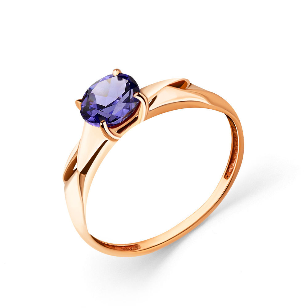 Кольцо из золота с камнем Танзанит синт. фото, цены