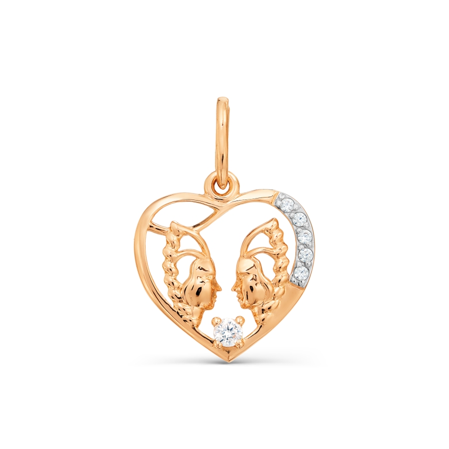 Знак из золота с камнем Фианит фото, цены