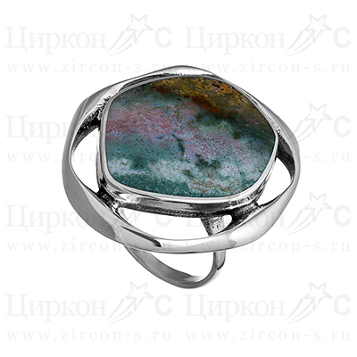 Кольцо из серебра с камнем Агат фото, цены