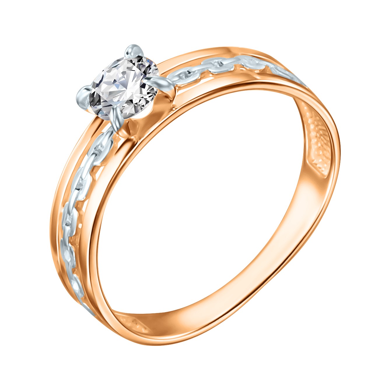 Кольцо из золота с камнем Фианит фото, цены