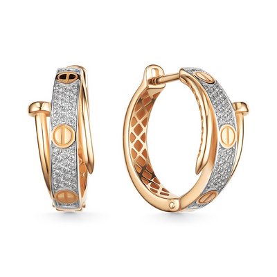 Серьги из золота с камнем Фианит фото, цены