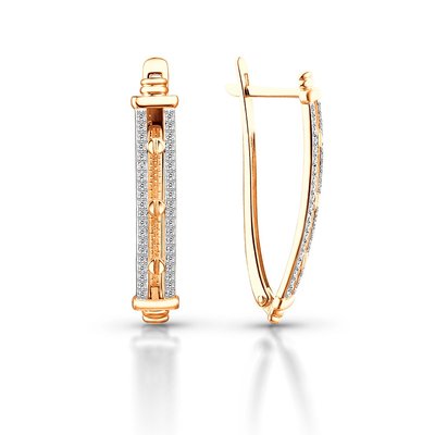 Серьги из золота с камнем Фианит фото, цены