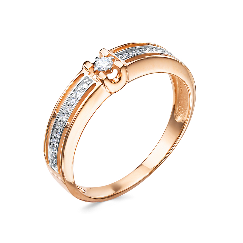 Кольцо из золота с камнем Фианит фото, цены