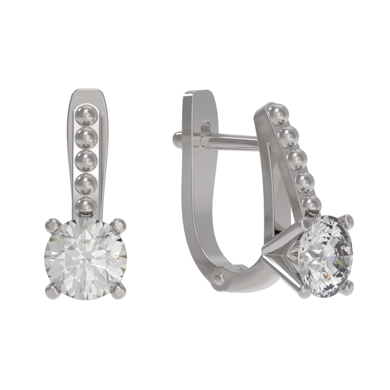 Серьги из серебра с камнем Фианит фото, цены