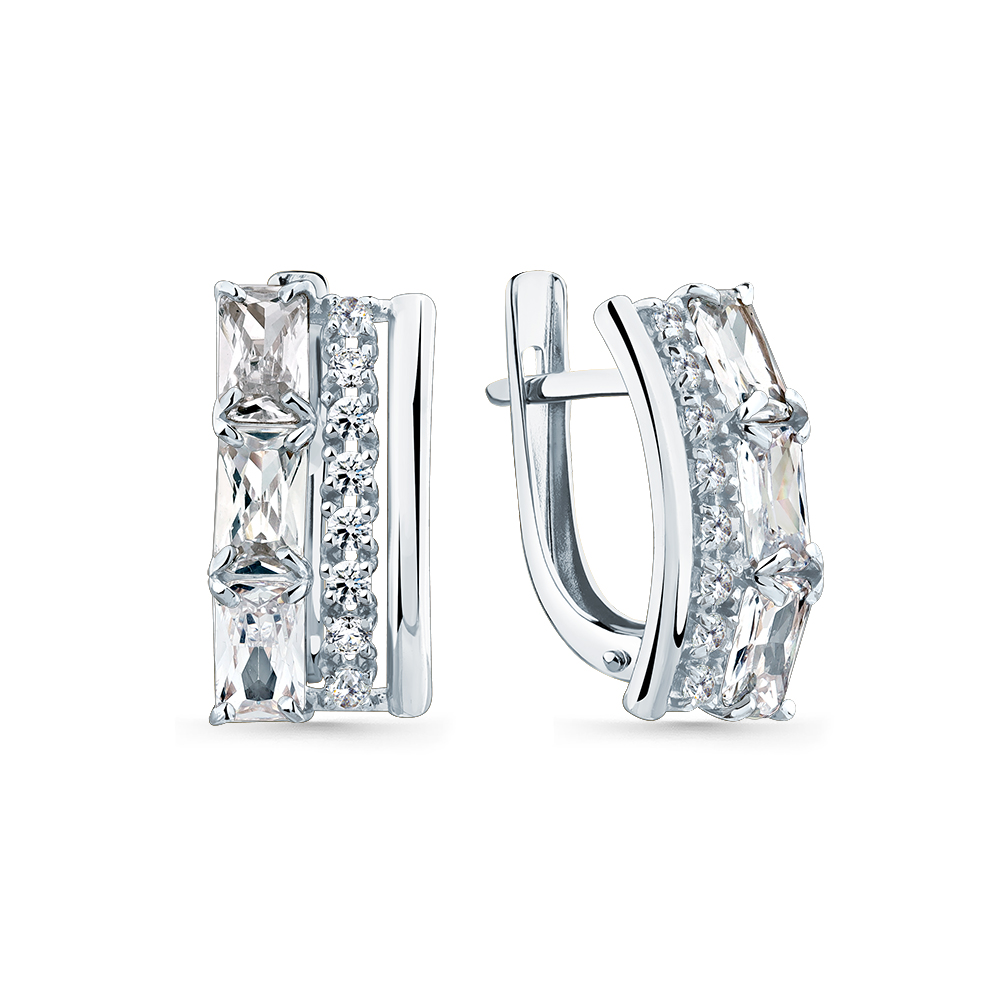 Серьги из золота с камнем Фианит фото, цены